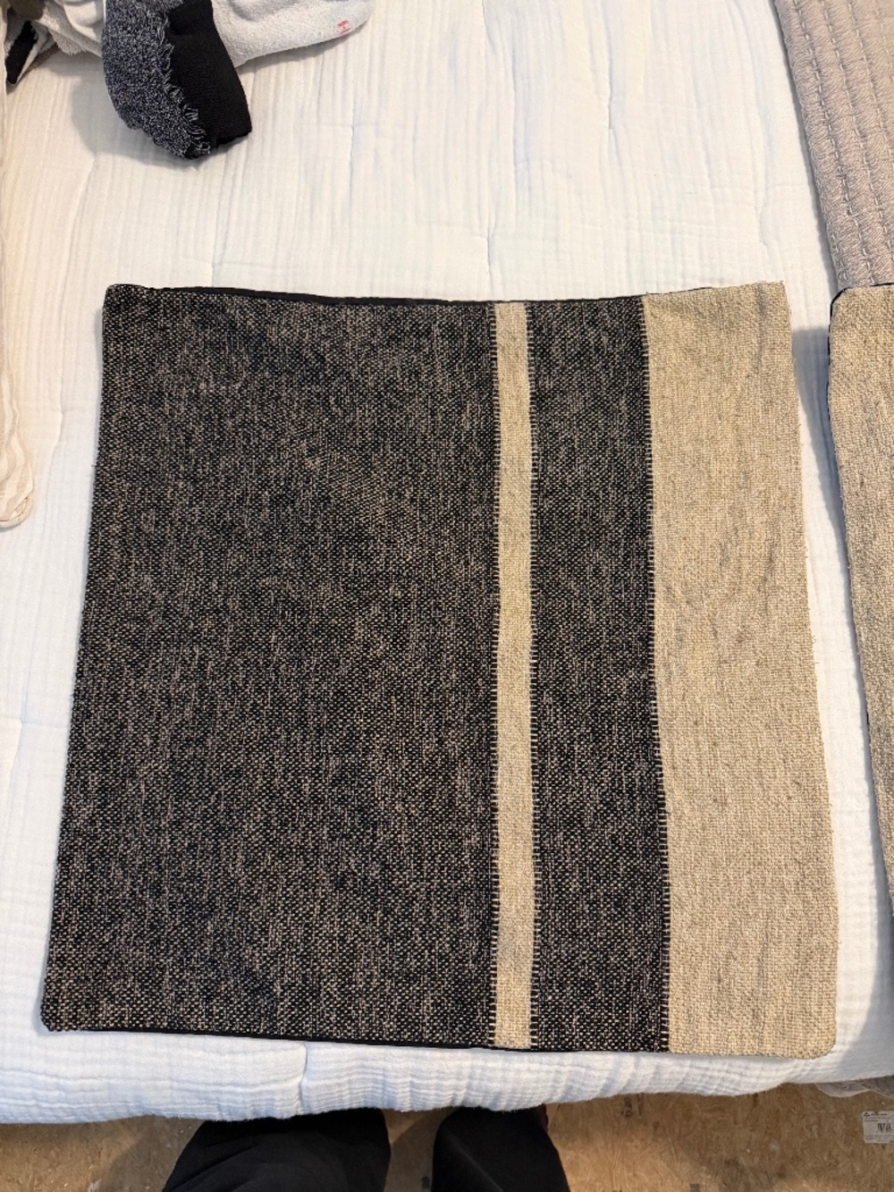 PotteryBarn Blaine Pillows (set of 2) black and tan